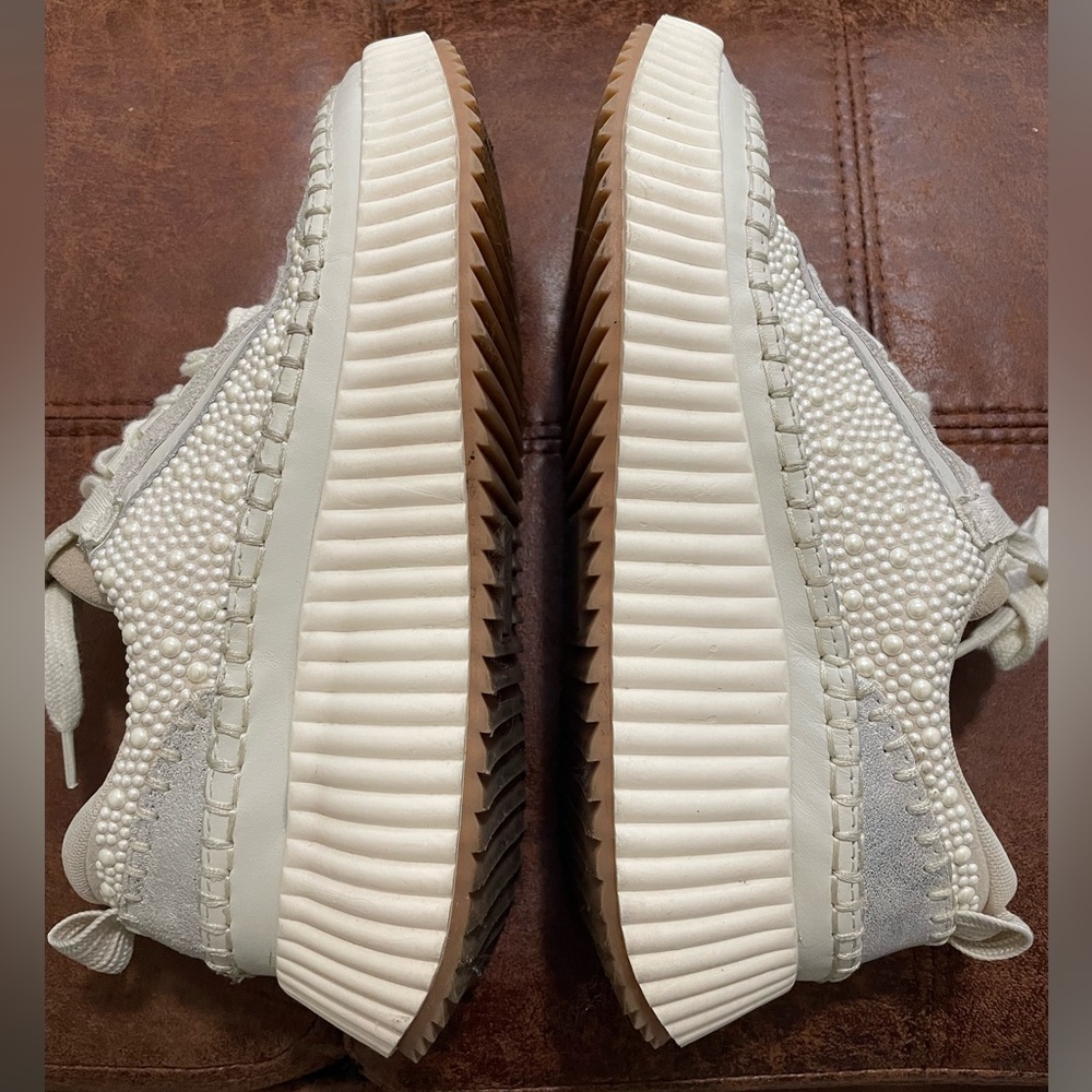 Dolce Vita Dolen Pearl Sneakers: color Vanilla Pearls size 8 (IVORY NOT WHITE) - Picture 5 of 11